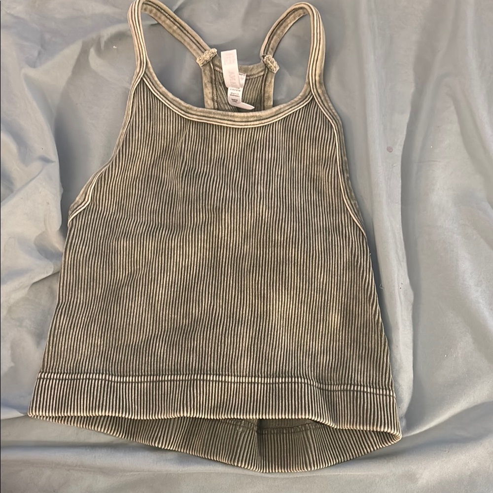 Zenana Outfitters Tan Brown Fitted Crop Tank Top